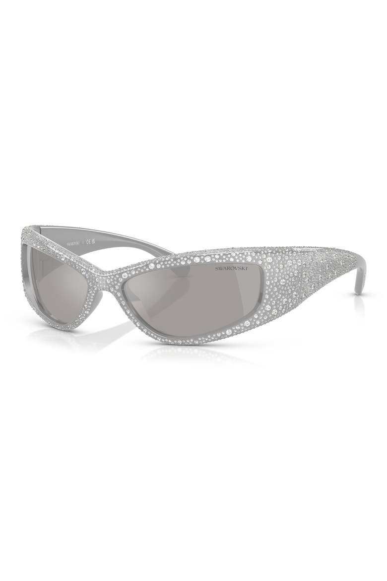 60mm Irregular Sunglasses, Alternate, color, SILVER MIRROR