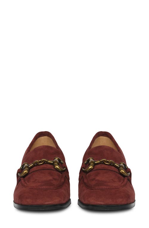 Saint G Jacqueline Suede Loafer Pump In Burgundy