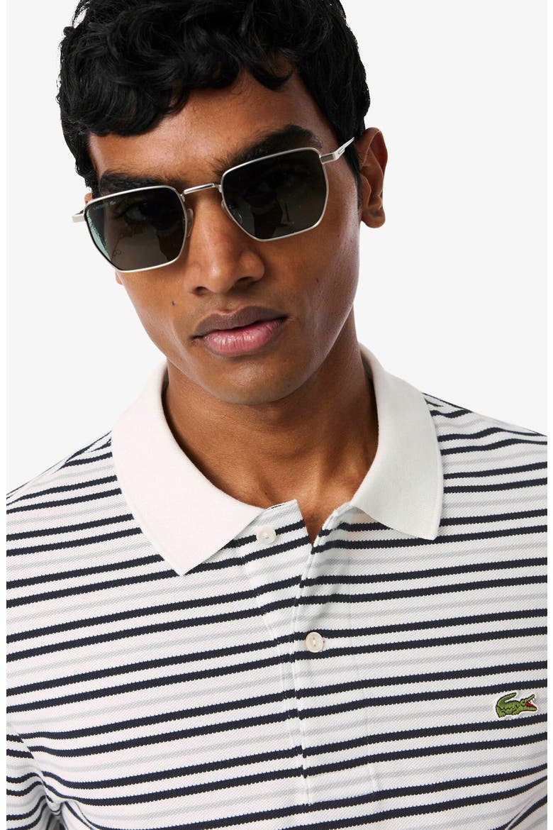 Essentials Regular Fit Cotton Piqué Polo, Alternate, color, BLACKBIRD/ FLOUR