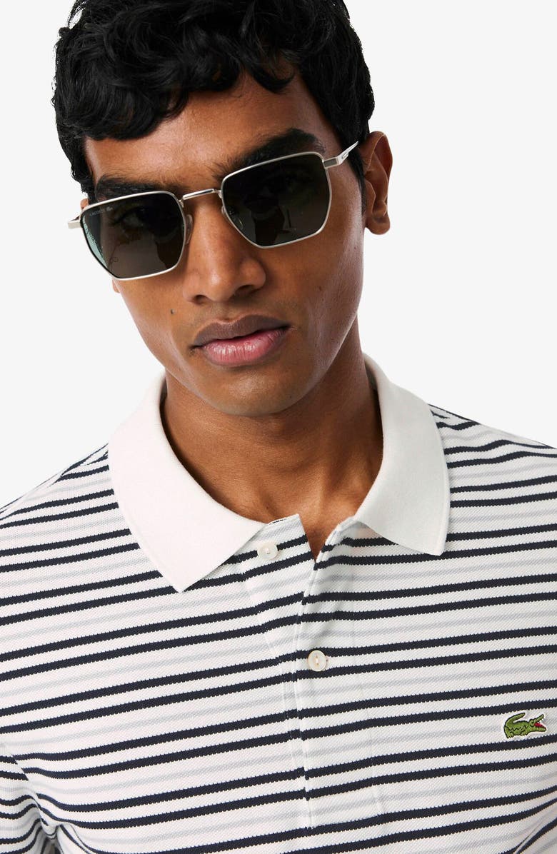 Lacoste Essentials Regular Fit Cotton Piqué Polo, Alternate, color, Blackbird/ Flour