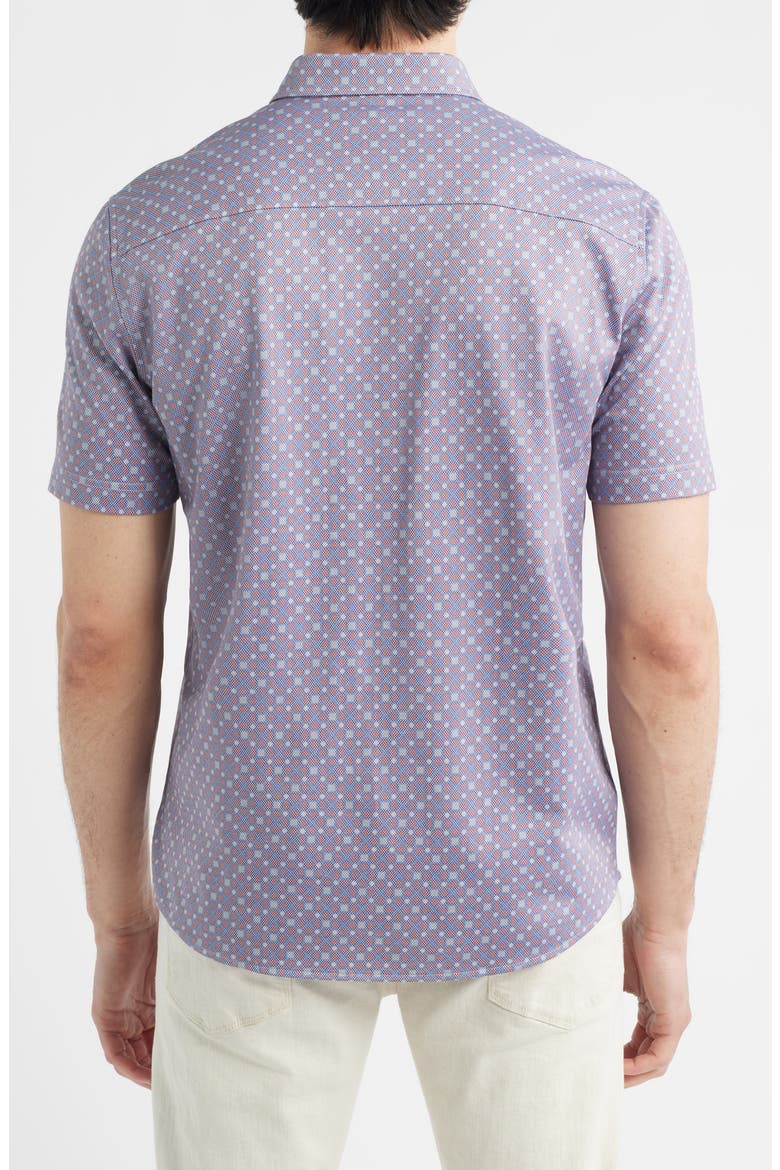 XC Flex Ascend Short Sleeve Button-Up Shirt, Alternate, color, BURGUNDY DIAMOND GRID