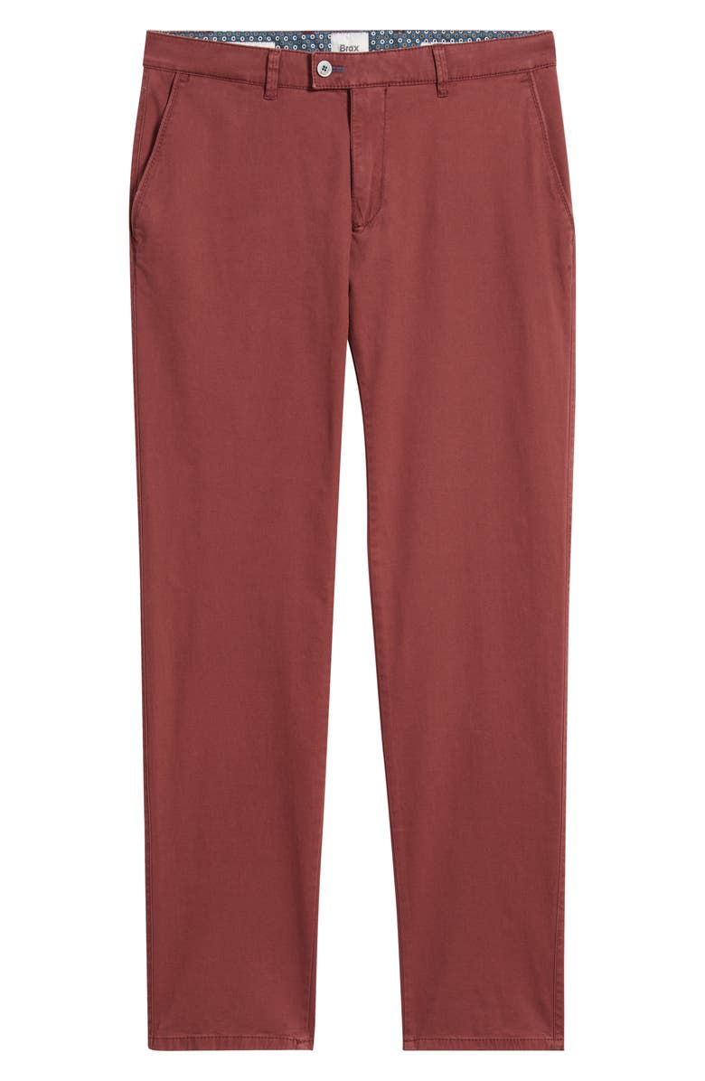Brax Fabio IDX Flat Front Modern Fit Cotton Blend Chinos, Alternate, color, Red Wine
