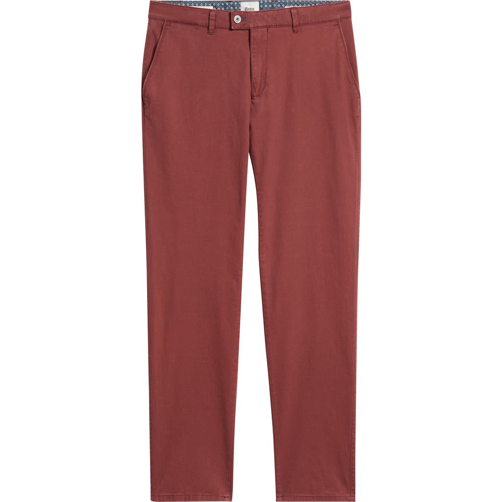 Brax Fabio Idx Flat Front Modern Fit Cotton Blend Chinos In Burgundy