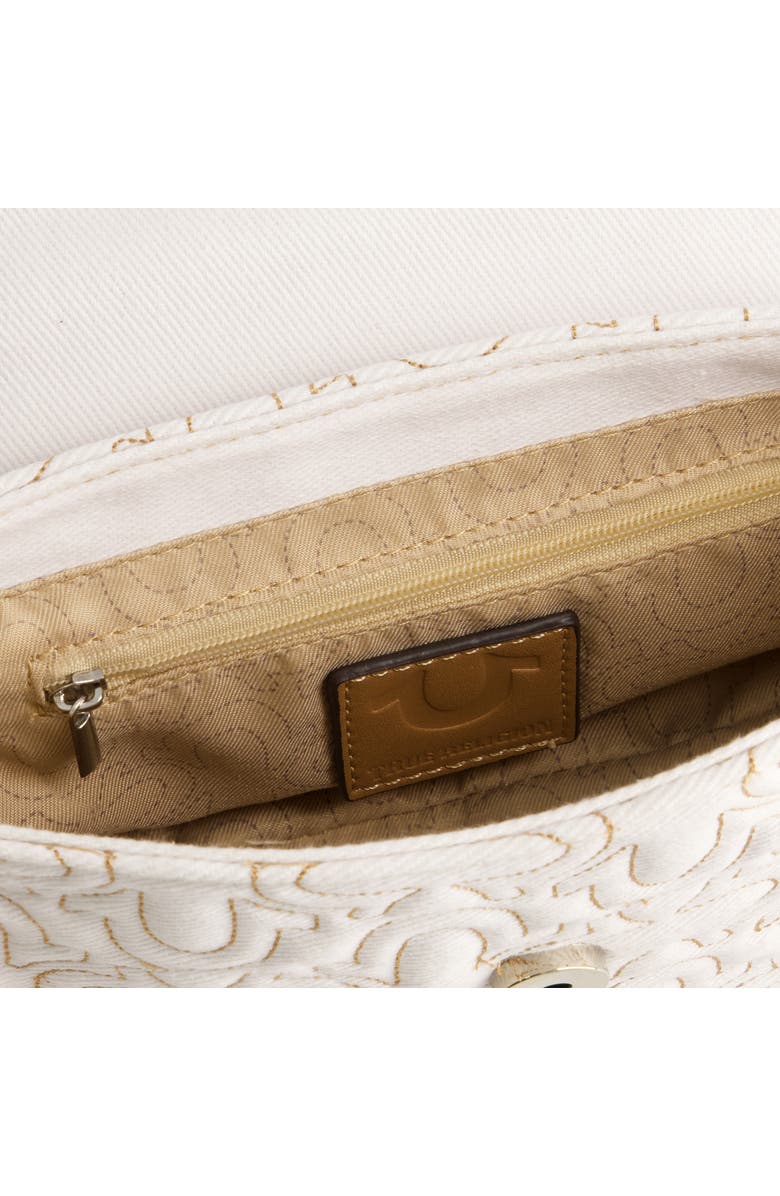 True Religion Quilted Denim Horseshoe Flap Crossbody, Alternate, color,