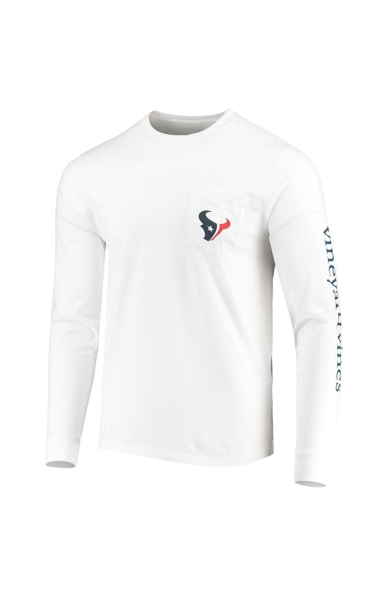 vineyard vines Men's Vineyard Vines White Houston Texans Whale Helmet Long Sleeve T-Shirt, Alternate, color,