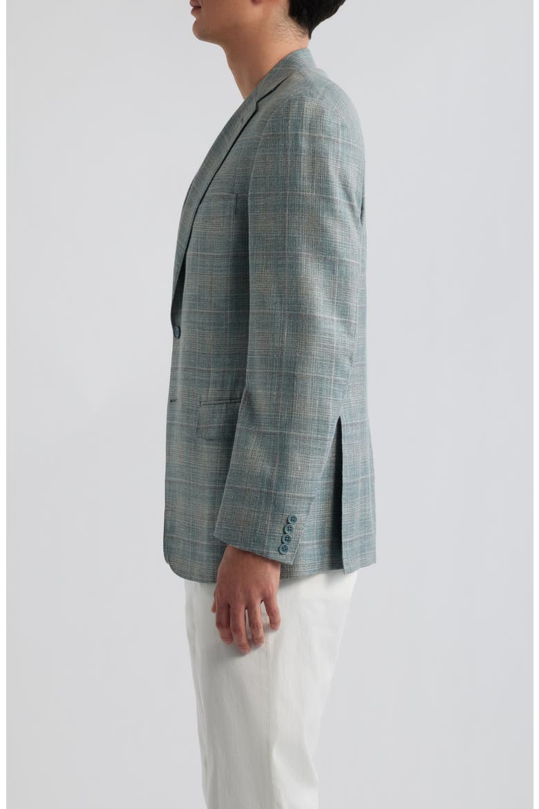 Siena Regular Fit Light Green Plaid Wool & Silk Blend Sport Coat, Alternate, color, GREEN