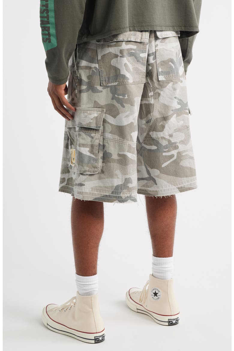 Camo Cargo Shorts, Alternate, color, GREY