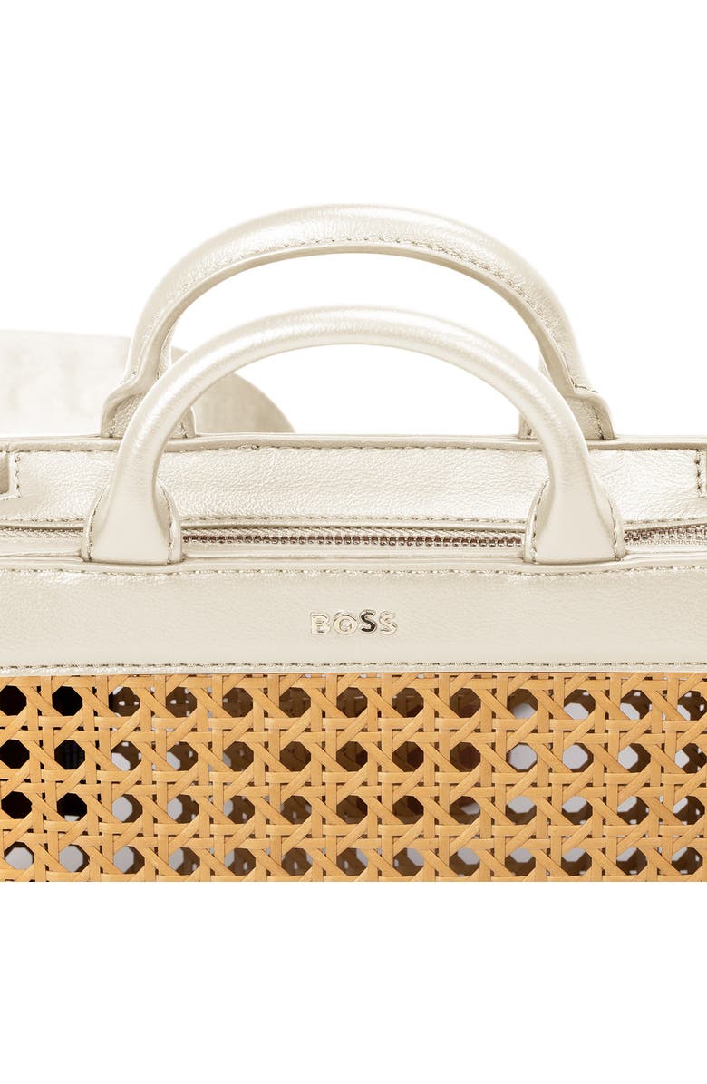 BOSS Mini Sandy Cane Tote, Alternate, color, Ivory/ Natural