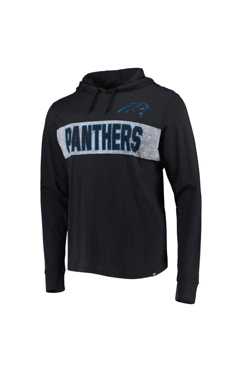 '47 Men's '47 Black Carolina Panthers Field Franklin Hooded Long Sleeve T-Shirt, Alternate, color, Black