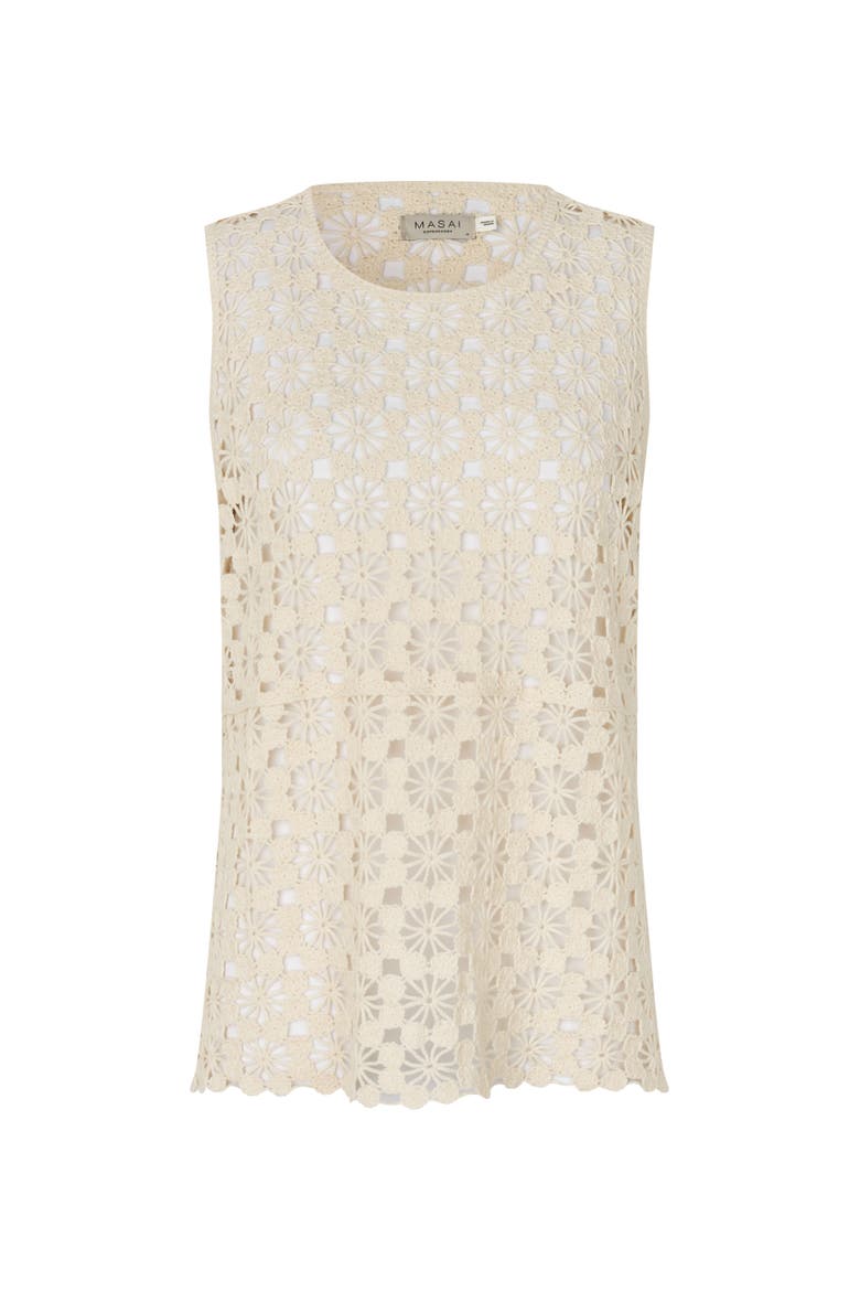 Mafanelis Floral Crochet Sleeveless Top, Alternate, color, Fog