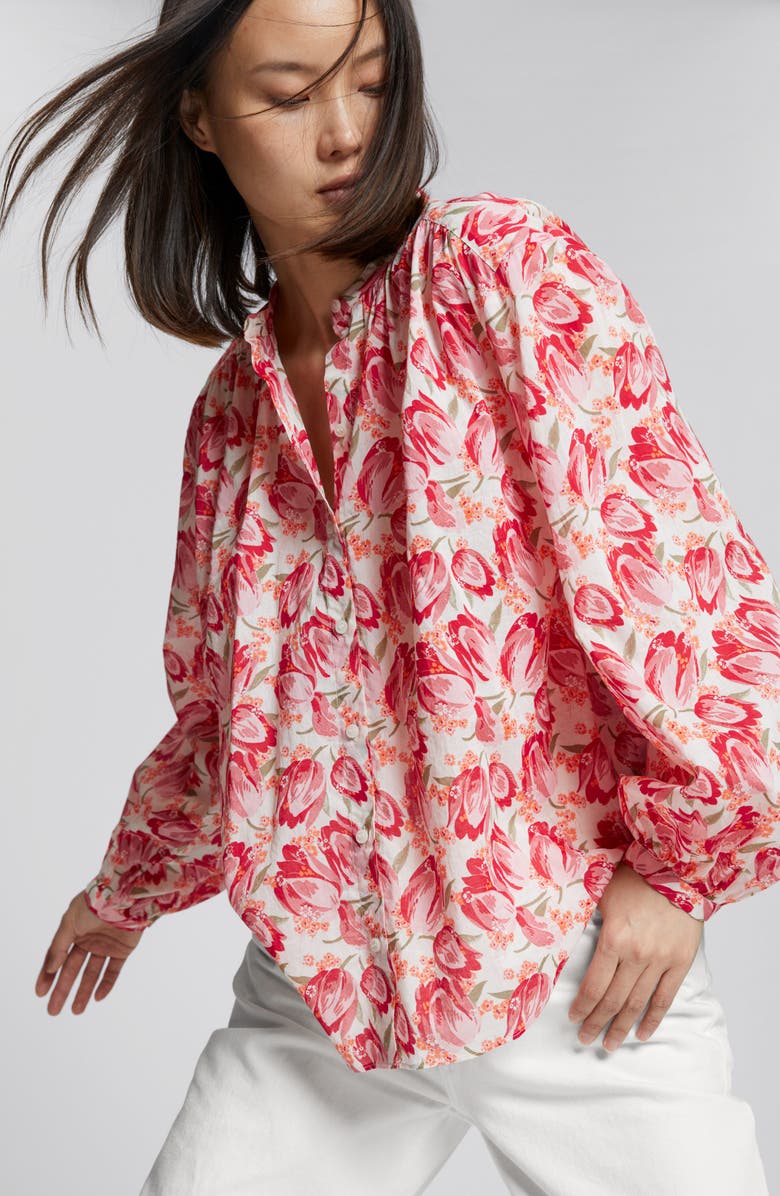 & Other Stories Tulip Print Cotton Top, Alternate, color,