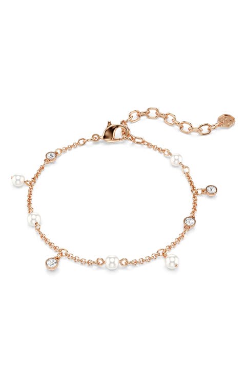 Imber Crystal & Imitation Pearl Strand Bracelet