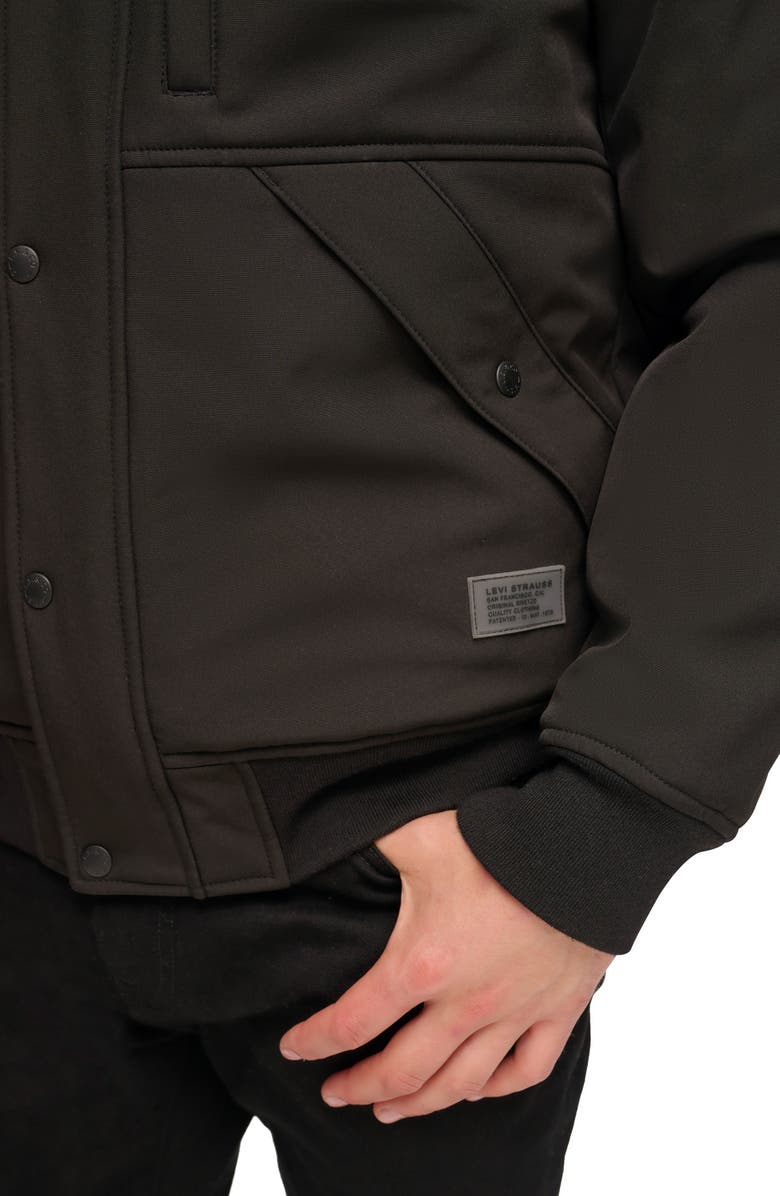 Levi's<sup>®</sup> Faux Shearling Lined Soft Shell Bomber Jacket, Alternate, color,