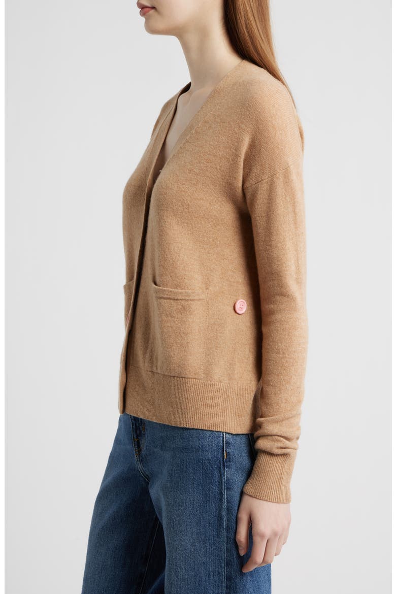 Button-Up Wool & Cashmere Wrap Cardigan, Alternate, color, CAMEL CASHMERE BLEND