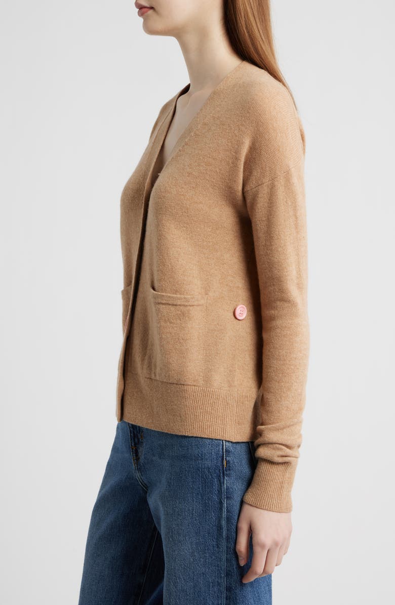 CISSA Button-Up Wool & Cashmere Wrap Cardigan, Alternate, color, Camel Cashmere Blend
