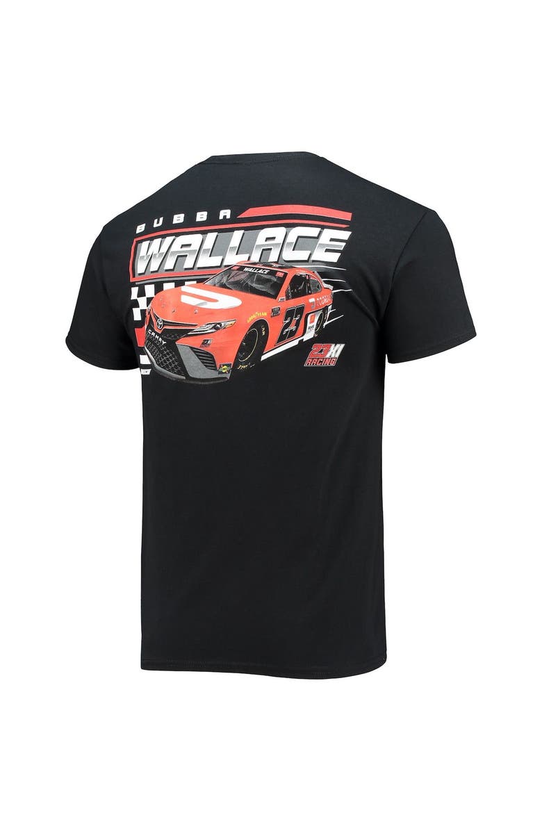 CHECKERED FLAG Men's Checkered Flag Black Bubba Wallace Spoiler Car T-Shirt, Alternate, color, 