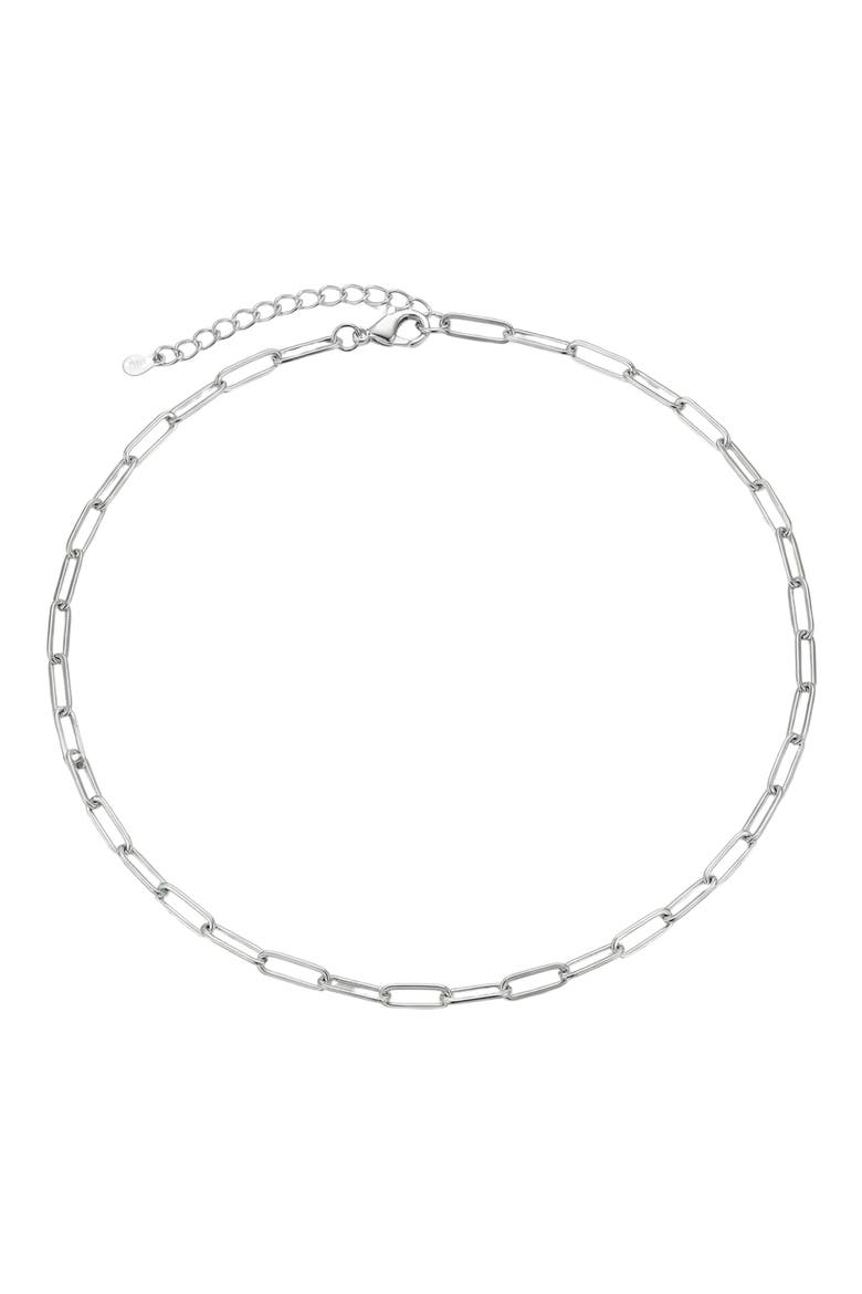 Paperclip Chain Necklace, Alternate, color, SILVER
