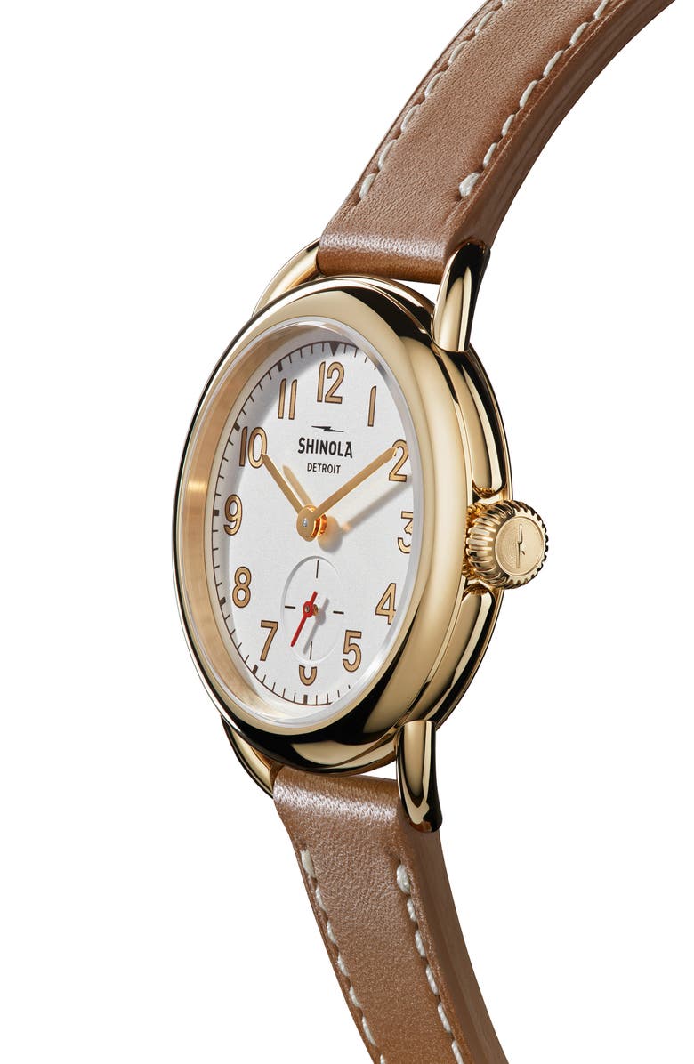 Shinola Runabout Leather Strap Watch, 36mm, Alternate, color, 