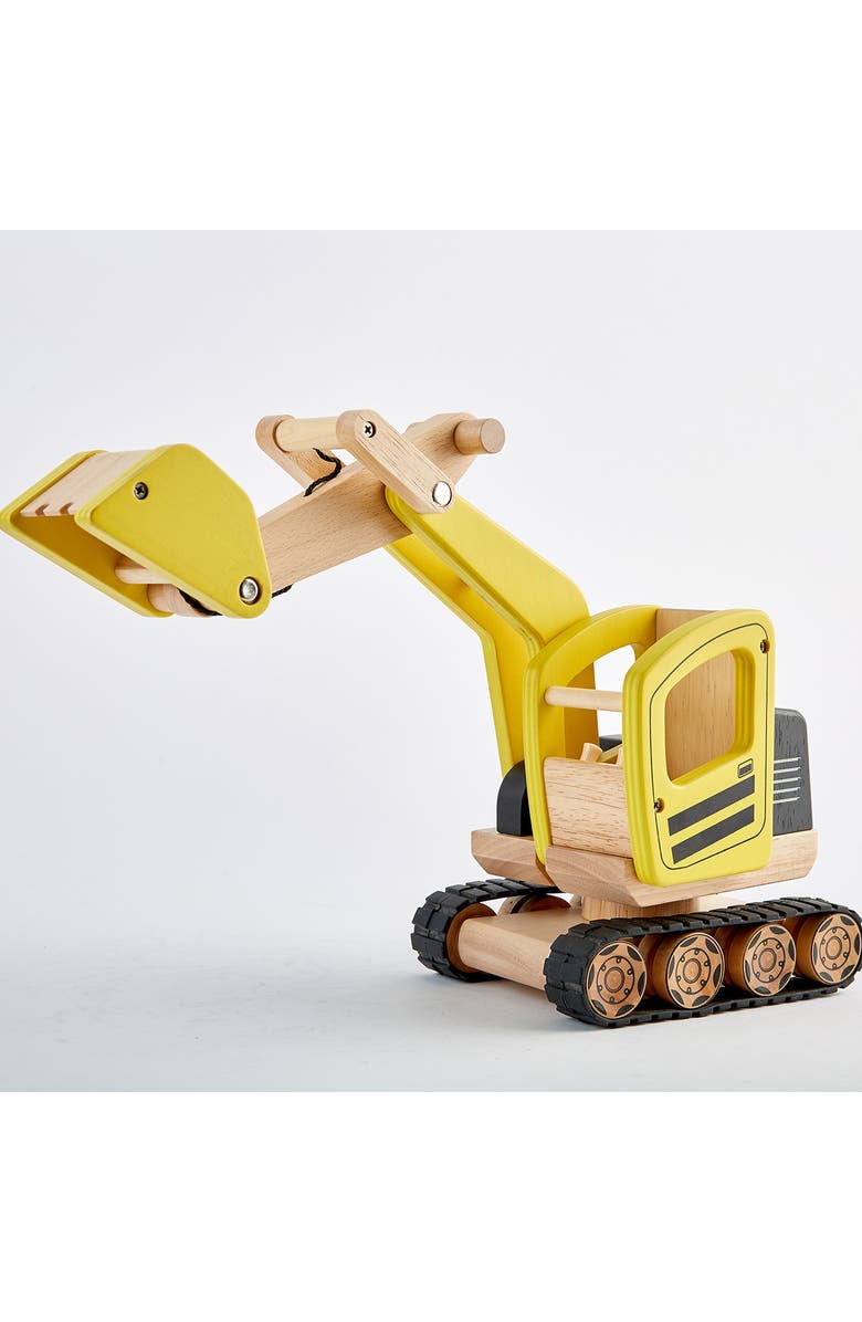 Pintoy Wood Toy Digger, Alternate, color, Yellow