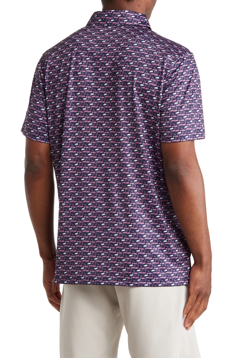 TOM BAINE Patterned Slim Fit Performance Golf Polo, Alternate, color, Purple