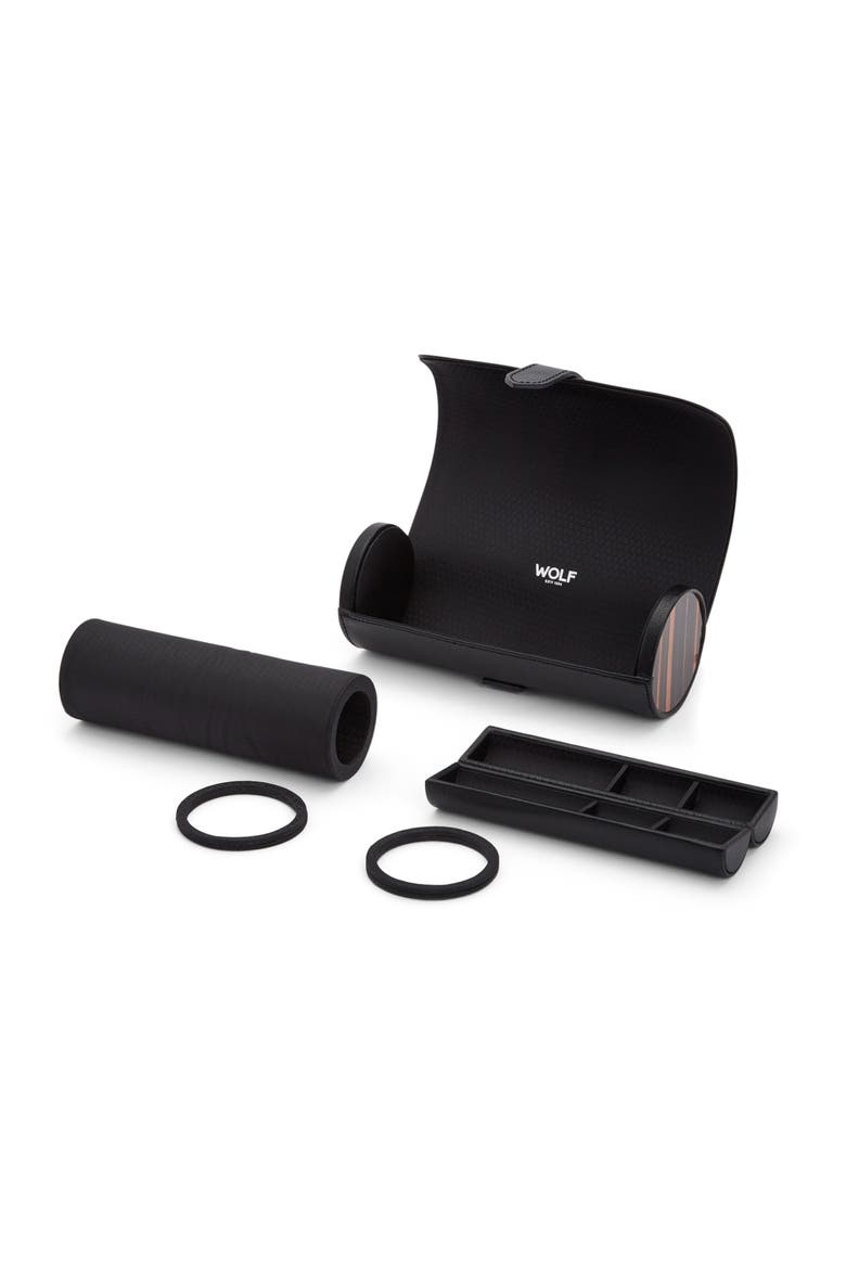 Roadster Watch Roll, Alternate, color, BLACK