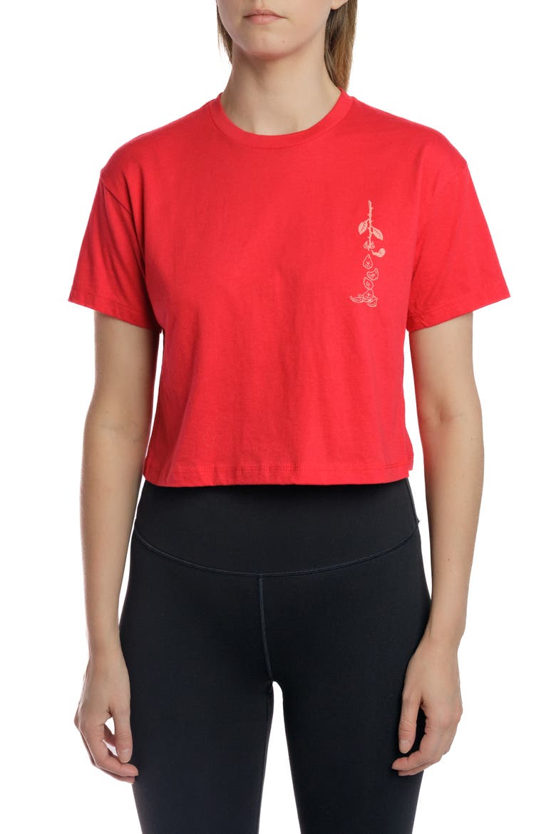 Dead Flowers Crop Top, Main, color, Red