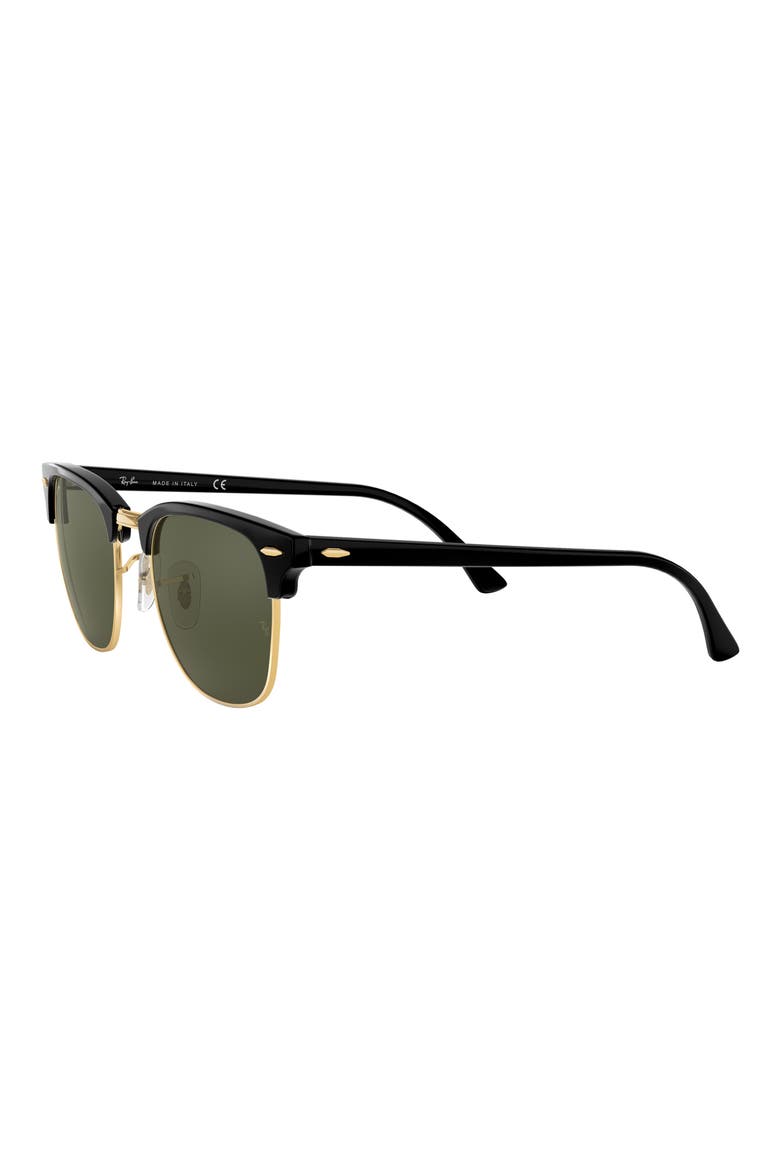 Clubmaster 55mm Square Sunglasses, Alternate, color, BLACK
