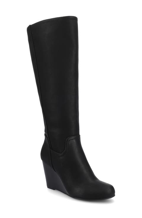 JOURNEE Langly Wedge Heel Tall Boot (Women)
