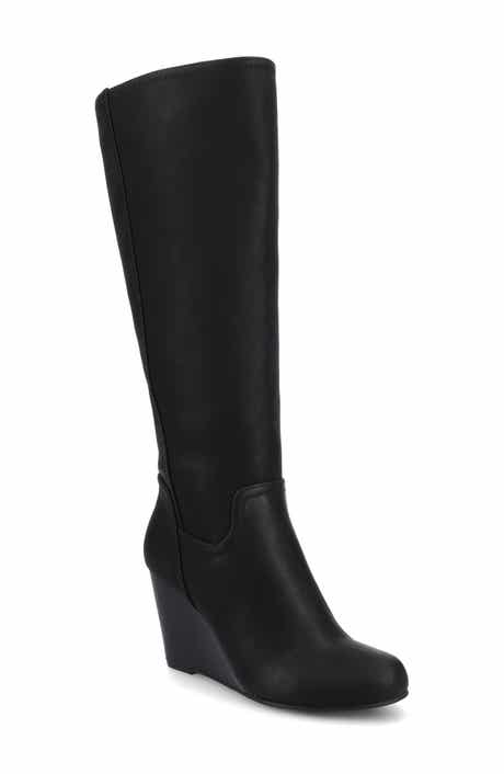 Journee Collection Langly Wedge Heel Tall Boot - Wide Calf