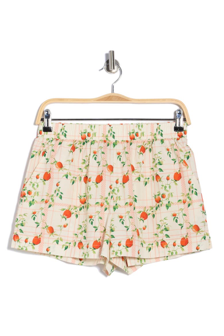 Floral Print Shorts, Alternate, color, MARSHMALLOW