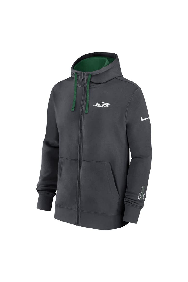 Men's Nike Anthracite New York Jets Primetime Club Full-Zip Hoodie, Alternate, color, Anthracite