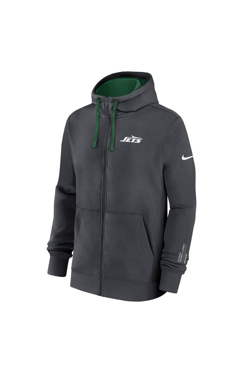 Nike Men's Nike Anthracite New York Jets Primetime Club Full-Zip Hoodie, Alternate, color, Anthracite