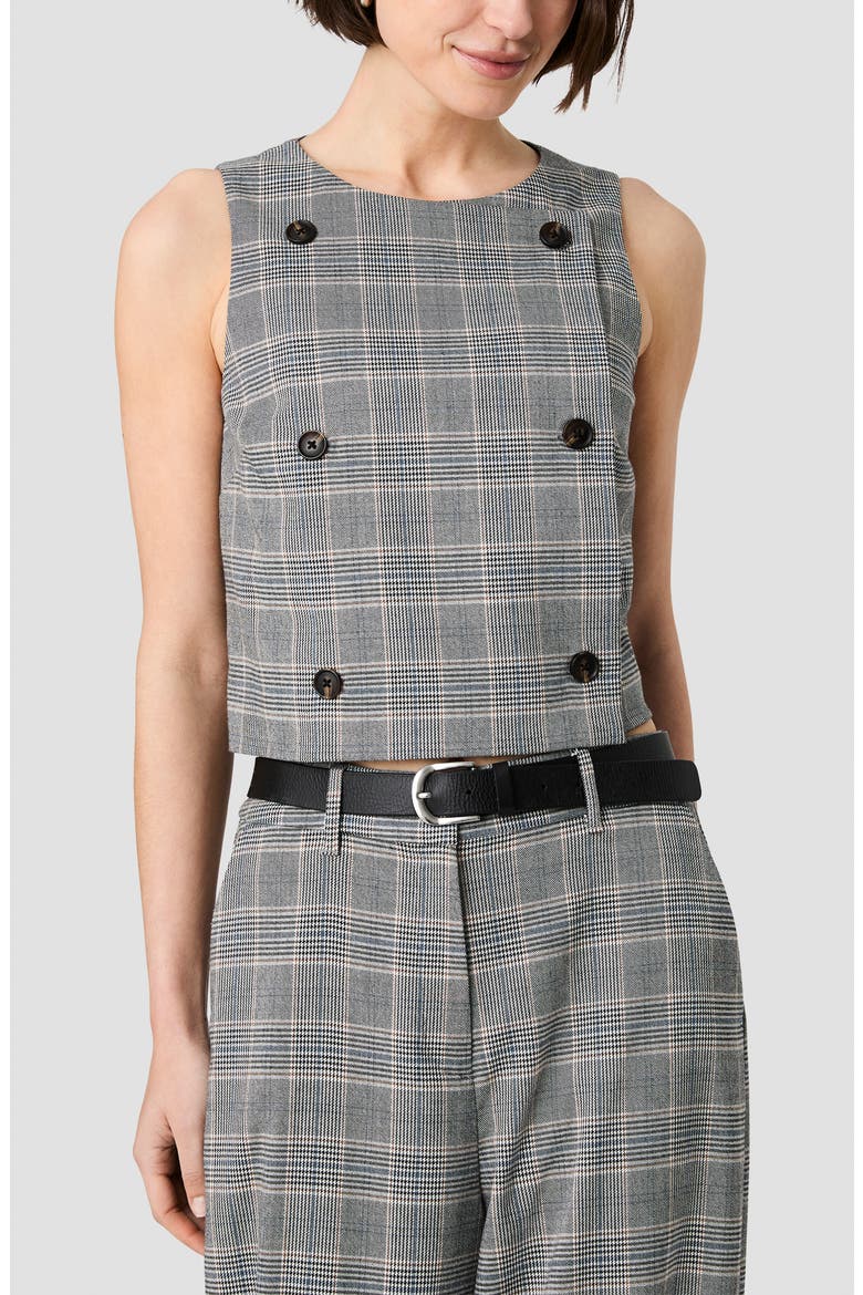 Matteo Plaid Double Breasted Sleeveless Top, Main, color, MATTEO PLAID SUITING