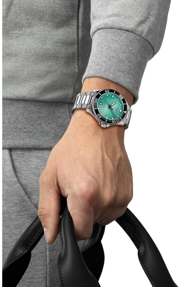 Seastar 1000 Turquoise Dial Bracelet Watch, 40mm, Alternate, color, TURQUOISE