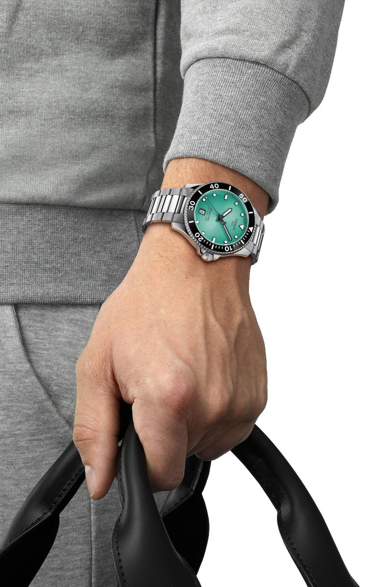 Tissot Seastar 1000 Turquoise Dial Bracelet Watch, 40mm, Alternate, color,