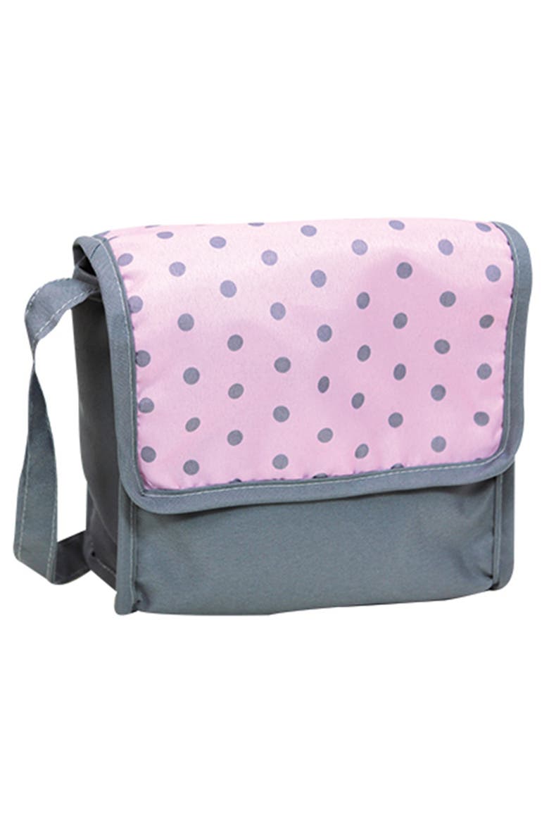 Combo Baby Doll Play Set, Pink & Grey Polka Dot, Bed, Pram, Fits Up to 18 Inches, Alternate, color, Pink
