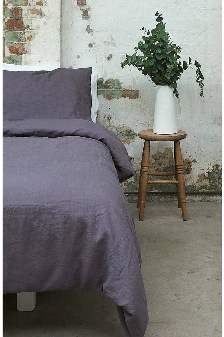 Linen Duvet Cover, Alternate, color, CHARCOAL GRAY