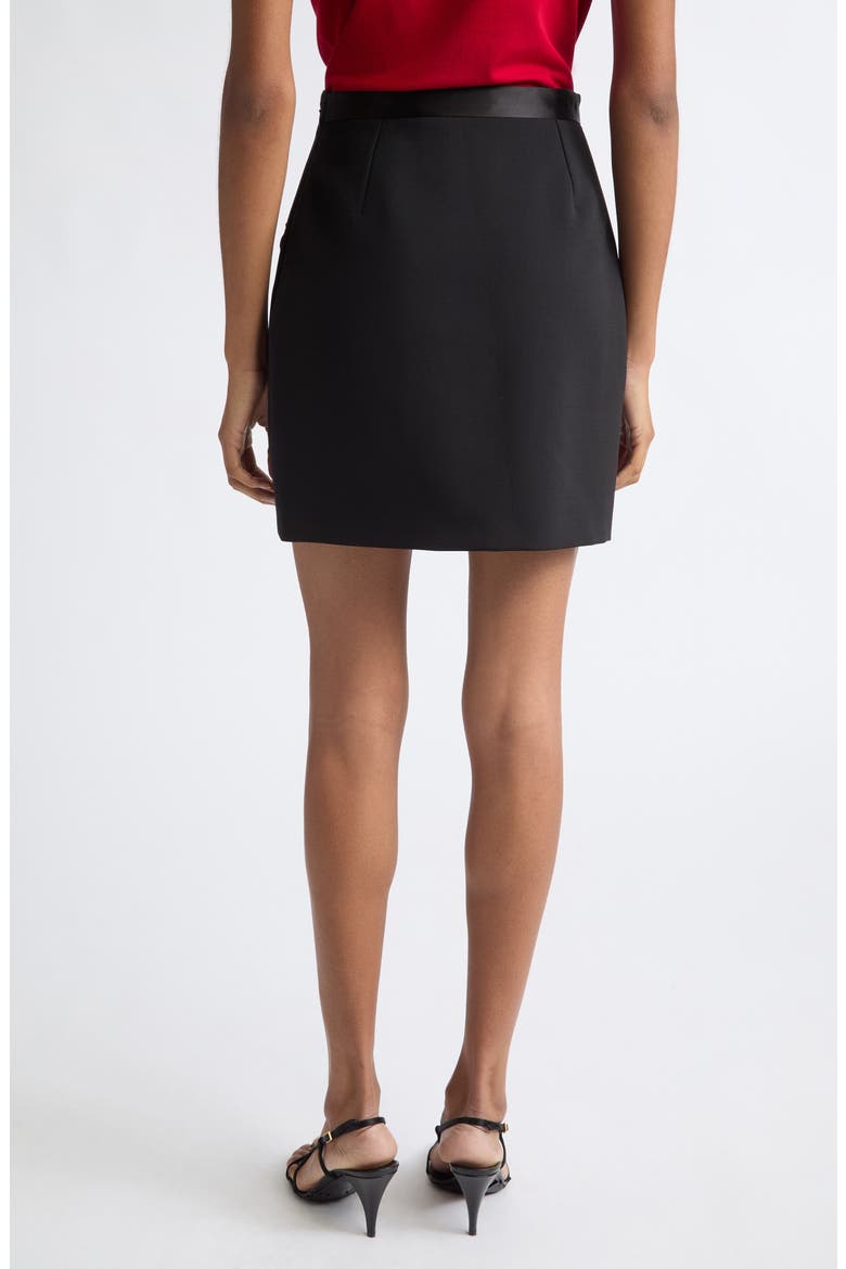 Stretch Virgin Wool Miniskirt, Alternate, color, BLACK