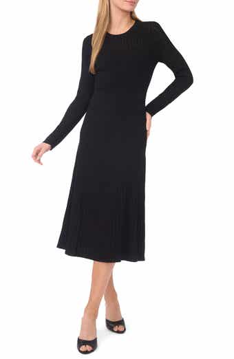Ted Baker Metallic Mixed Stitch Long Sleeve Midi Sweater Dress