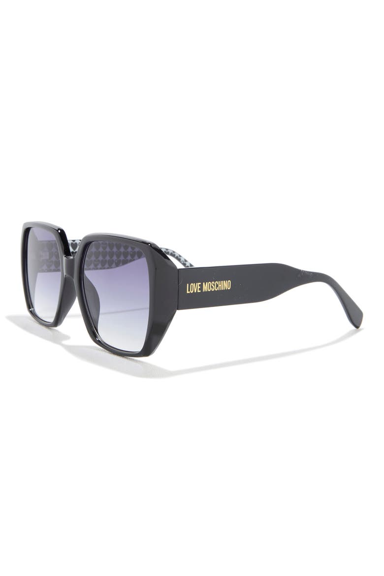59mm Square Sunglasses, Alternate, color, BLACK OPAQUE