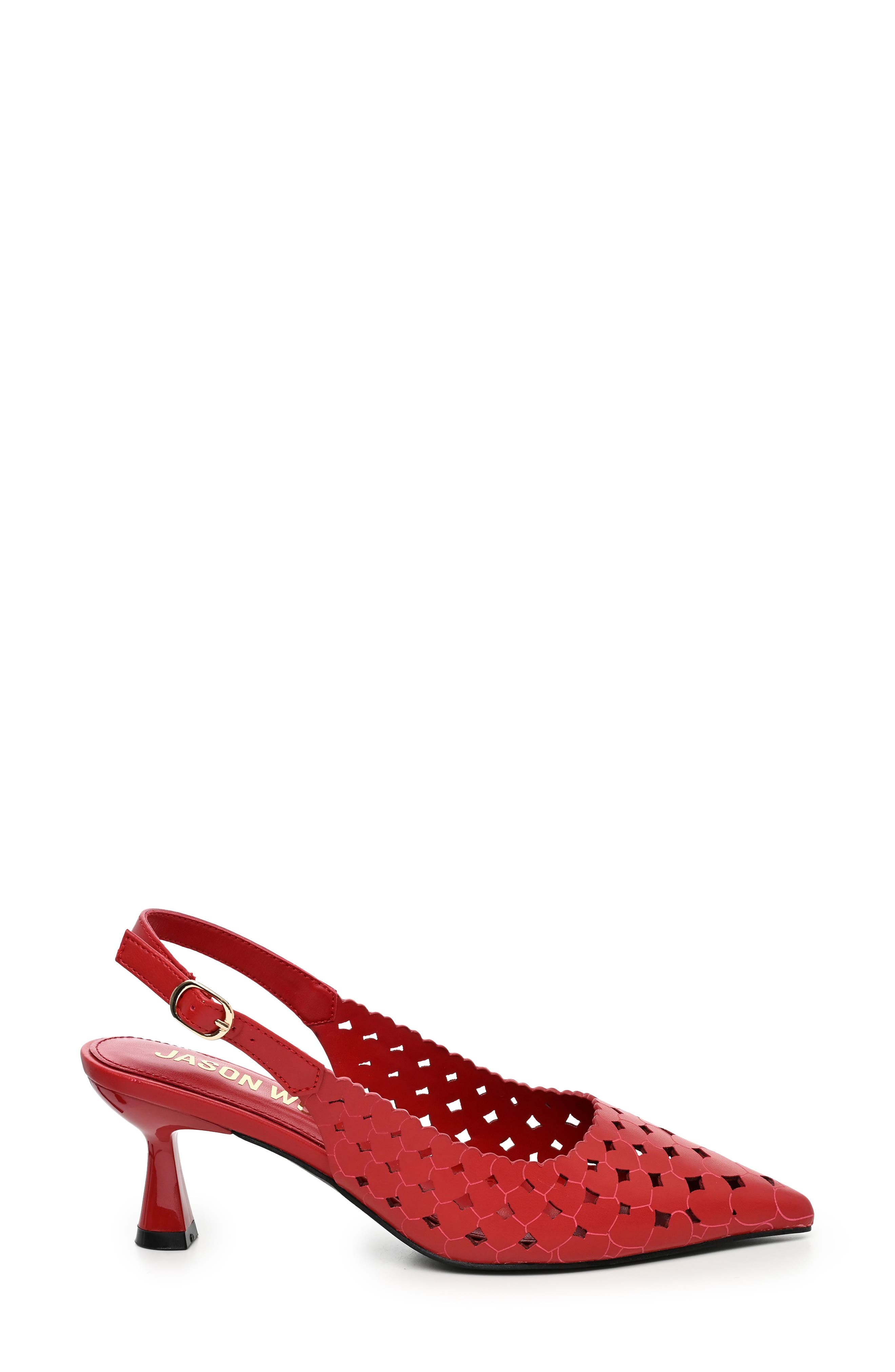Lovey Slingback Faux Leather Pump, Alternate, color, RED