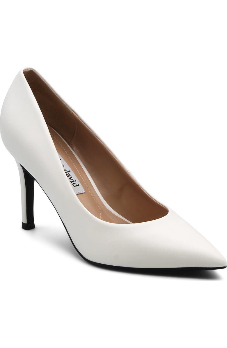 Charles David Geno Pointed Toe Pump, Main, color, White