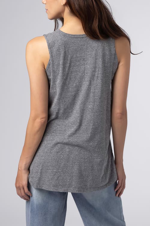 Bun Maternity Nursing Apparel Flowy Nursing Tank Top Cotton Blend In Gray