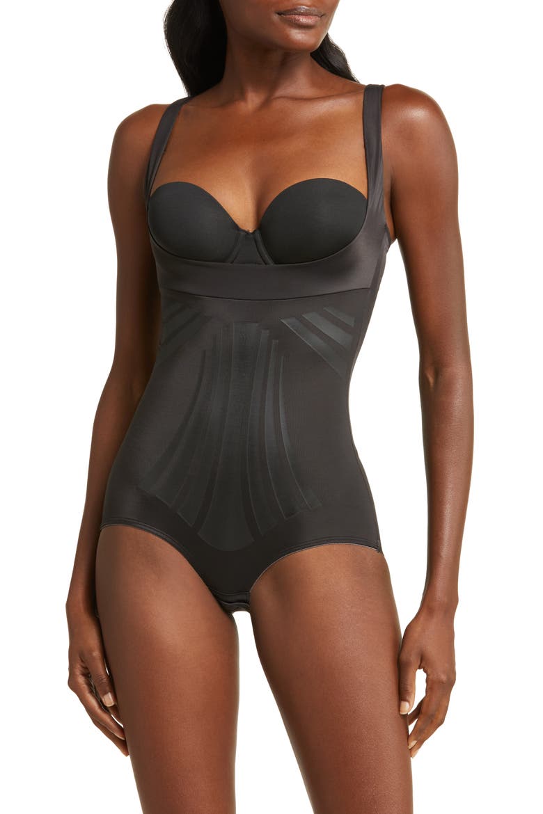 Modern Miracle™ Open Bust Shaping Bodysuit, Main, color, BLACK