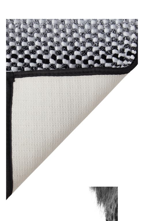 Vcny Home Heathered Stripe Memory Foam Bath Rug In Black