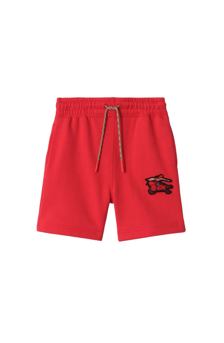 Burberry Knight Cotton Shorts, Main, color, Crayon Red