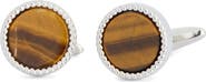 James Michael Tiger's Eye Round Cuff Links