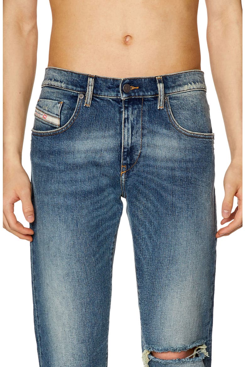 D-Strukt Ripped Slim Fit Jeans, Alternate, color, BLUE