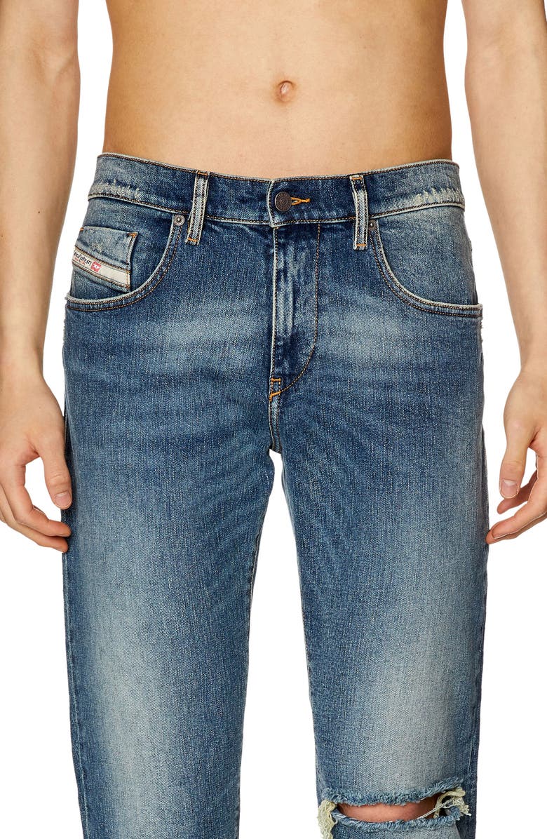 DIESEL<sup>®</sup> D-Strukt Ripped Slim Fit Jeans, Alternate, color,