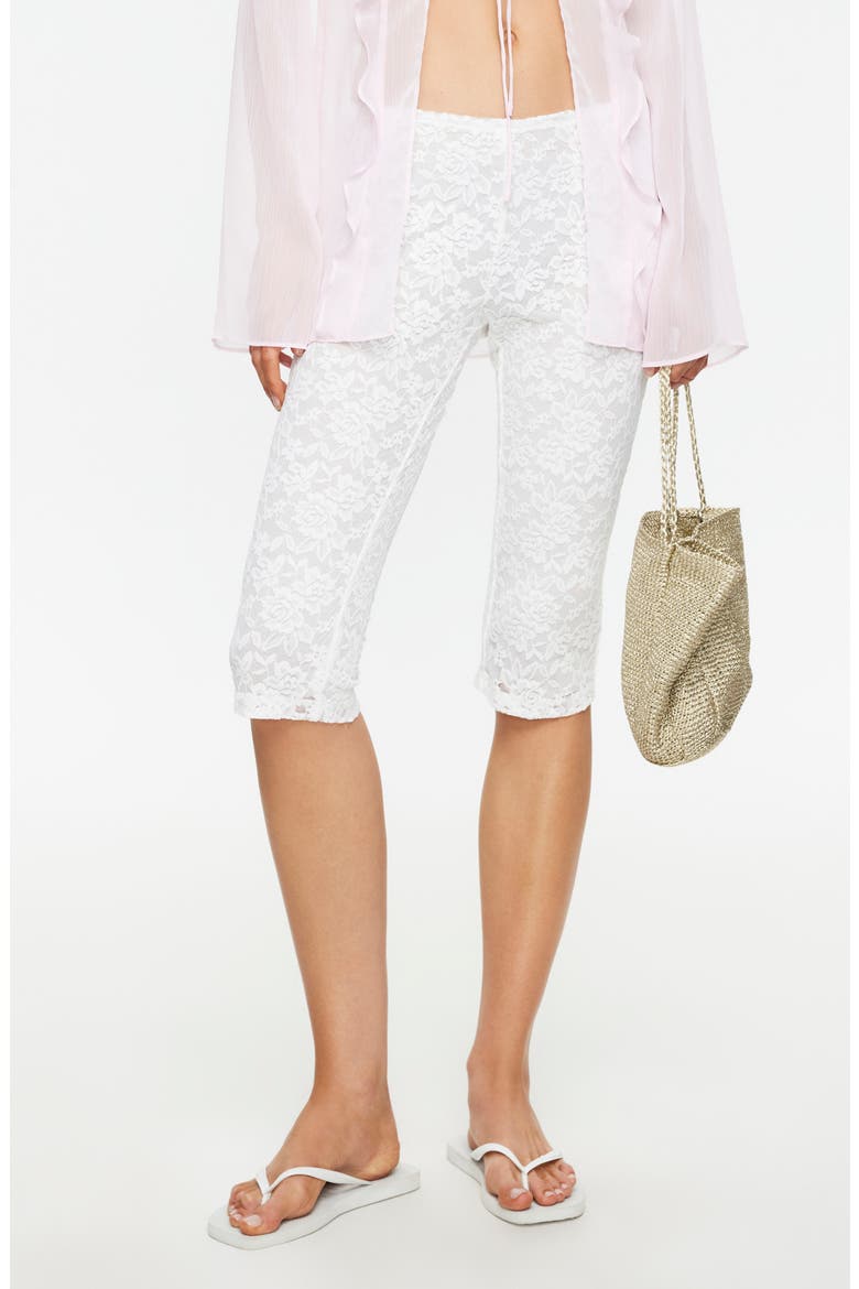 Babydoll Lace Capri Pants, Main, color, IVORY